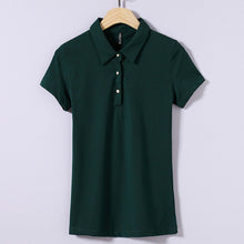 2017 New Summer Women T Shirt Casual Turn-down Collar Short Sleeve Solid tshirt Female Tops Tees With Button 72368