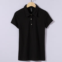 2017 New Summer Women T Shirt Casual Turn-down Collar Short Sleeve Solid tshirt Female Tops Tees With Button 72368