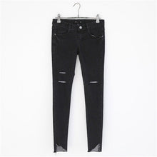 2017 New Women Ankle Length Trousers Denim Pants High Female Skinny Pants Plus Large Size Irregular Jeans With Button Fly 72162