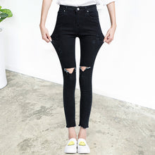 2017 New Women Ankle Length Trousers Denim Pants High Female Skinny Pants Plus Large Size Irregular Jeans With Button Fly 72163