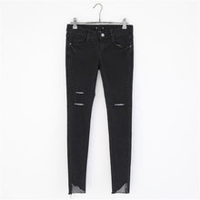 2017 New Women Ankle Length Trousers Denim Pants High Female Skinny Pants Plus Large Size Irregular Jeans With Button Fly 72162