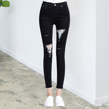 2017 New Women Ankle Length Trousers Denim Pants High Female Skinny Pants Plus Large Size Irregular Jeans With Button Fly 72163