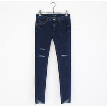 2017 New Women Ankle Length Trousers Denim Pants High Female Skinny Pants Plus Large Size Irregular Jeans With Button Fly 72162