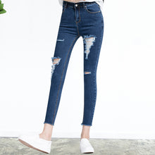 2017 New Women Ankle Length Trousers Denim Pants High Female Skinny Pants Plus Large Size Irregular Jeans With Button Fly 72163