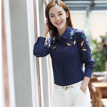 2017 New Women Blouse Floral Print Turn-down Collar Full Sleeve Tee Shirt Casual Button Blouses Fashion Plus Size Blusas 72198