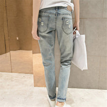 2017 New Women Carton Print Pants Denim Loose Female Pencil Pants Plus Large Size Jeans Full Length Trousers 72166