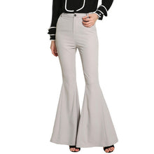 2017 New Women Fashion OL Pants Female Regular Flarel Pants Plus Size Full Length High Trousers With Button 72333