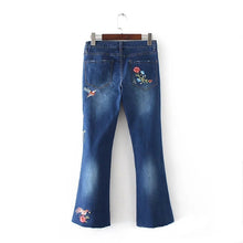2017 New Women Full Length Trousers Denim Flare Pants Female loose Pants Plus Large Size Jeans With Button Fly 72173