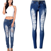 2017 New Women Full Length Trousers Denim Pants Mid Female Skinny Pants Plus Large Size Jeans With Button Fly Hole 72183