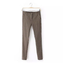 2017 New Women Geometric Print Pants Female Skinny Pencil Pants Plus Size Ankle-Length Mid Trousers 72091