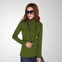 2017 New Women Long Sleeve Blouse Fashion Turtleneck Collar Shirt Korean Style Tops Female Plus Size With Button Shirts 71927
