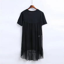 2017 New Women Straight O-Neck Full Sleeve Dress Plus Size With Ruffles Lace Dresses Irregular Vestidos 72268