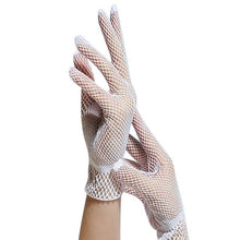 2017 New Women Summer UV-Proof Driving Gloves Nylon Mesh Fishnet Gloves Ladies Black White Guantes #03