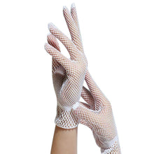 2017 New Women Summer UV-Proof Driving Gloves Nylon Mesh Fishnet Gloves Ladies Black White Guantes #03