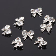 2017 New arrival 10PCS Bow Tie Alloy 3D Nail sticker Clear Rhinestone Nail Art Slice DIY Nail art decorations Maquiagem