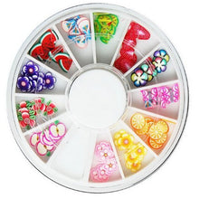 2017 New arrival 120PCS Nail Arts Wheel Mixed Fimo Clay Fruit Slice Canes Stick Beauty For 3D Nail art decorations Maquiagem