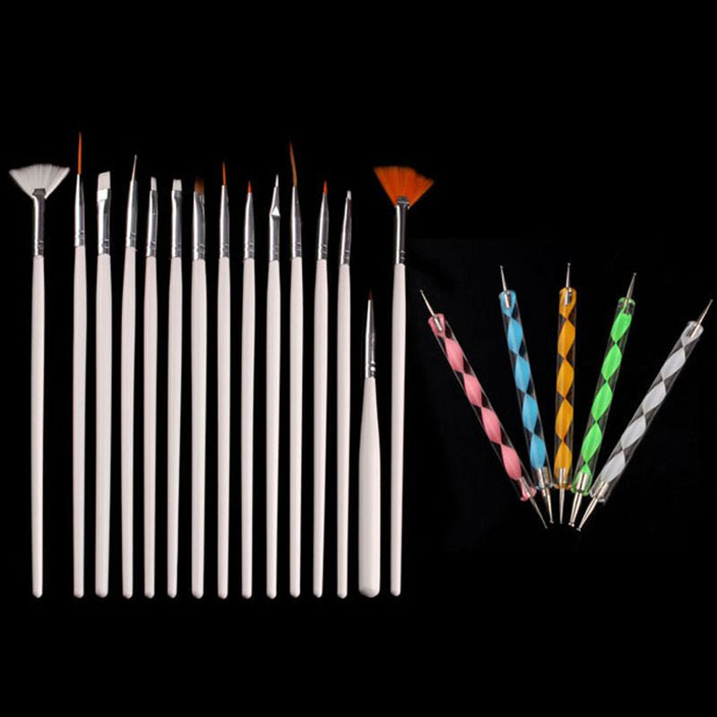 2017 New arrival 20PCS Nail art Design Dotting Painting Drawing Polish Brush Pen Makeup tools Nail art decorations Maquiagem