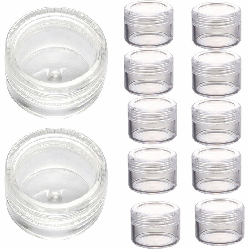 2017 New arrival 50pcs 3g Clear Plastic Empty Cosmetic Sample Containers Jars Pots Small Lip Eyeshadows Creams box Maquiagem