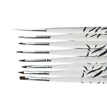 2017 New arrival 8PCS Beauty Nail art Zebra Dotting Manicure Painting Drawing Nail Polish Brush Pen Makeup tools Maquiagem White