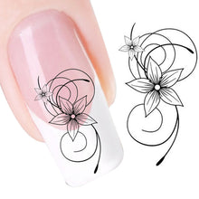 2017 New arrival DIY Flower Nail sticker Water Transfer Slide Decal Nail Sticker Tips Nail art decorations Maquiagem Black