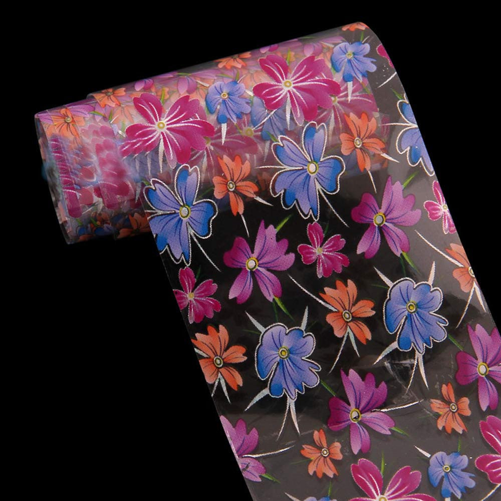 2017 New arrival Nail Stickers Transfer Foils Decal Nail art decorations Colorful Flower Transparent Nail sticker Maquiagem