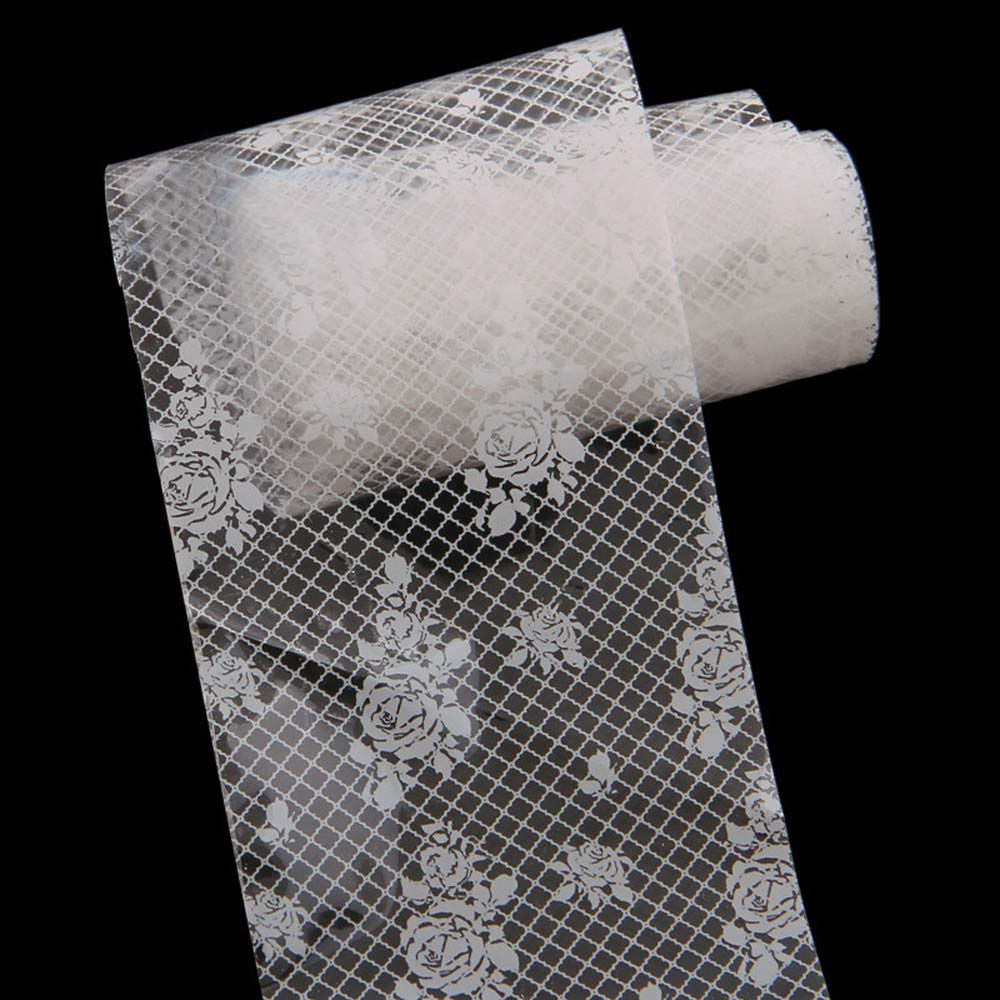2017 New arrival Nail sticker Transfer Foils Decal Nail art decorations Foil Nails Stickers Foils White Lace Flower Maquiagem