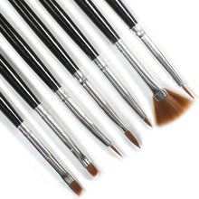 2017 New arrival Professional 7pcs Acrylic Design Nail Art Liner Painting Drawing Pen Make up brush Brushes Makeup tools Black