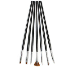 2017 New arrival Professional 7pcs Acrylic Design Nail Art Liner Painting Drawing Pen Make up brush Brushes Makeup tools Black