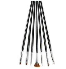 2017 New arrival Professional 7pcs Acrylic Design Nail Art Liner Painting Drawing Pen Make up brush Brushes Makeup tools Black