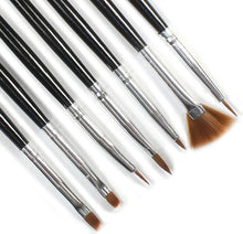 2017 New arrival Professional 7pcs Acrylic Design Nail Art Liner Painting Drawing Pen Make up brush Brushes Makeup tools Black
