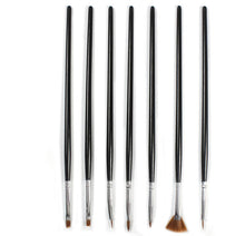 2017 New arrival Professional 7pcs Acrylic Design Nail Art Liner Painting Drawing Pen Make up brush Brushes Makeup tools Black