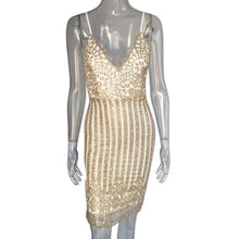 2017 Party dresses Women Sexy Sequins Bandage Bodycon Backless V Neck Sleeveless Evening Party Mini Dress vestidos &02