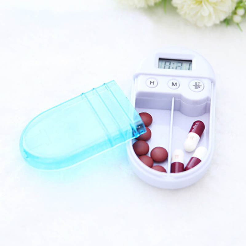 2017 Portable Grid Intelligent Electronic Timing Pill Case Alarm Timer Pills Reminder Storage Box
