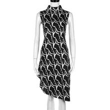 2017 Print Irregular Dresses Women Summer Sleeveless O Neck Slim Bodycon Casaul Mini Dress vestidos mujer #63