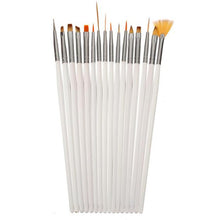 2017 Professional 16pcs Nail brushes set Nail Polish UV Gel Nail art Paint Design Pen Makeup tools Pincel maquiagem White