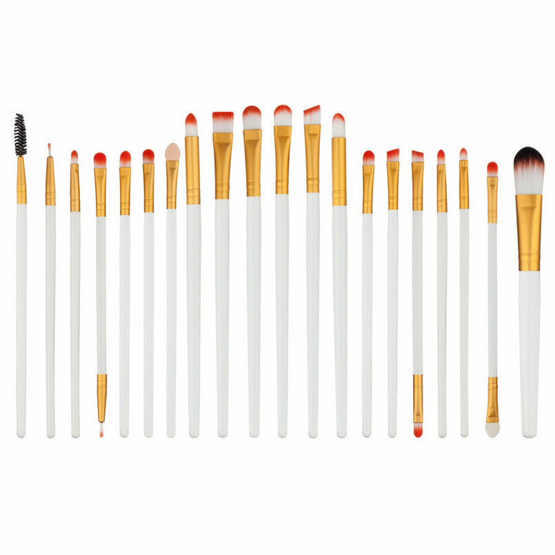 2017 Professional 20 Pcs Makeup brushes set Foundation Eyeshadow Eyeliner Lip Cosmetic brush Make up tools White