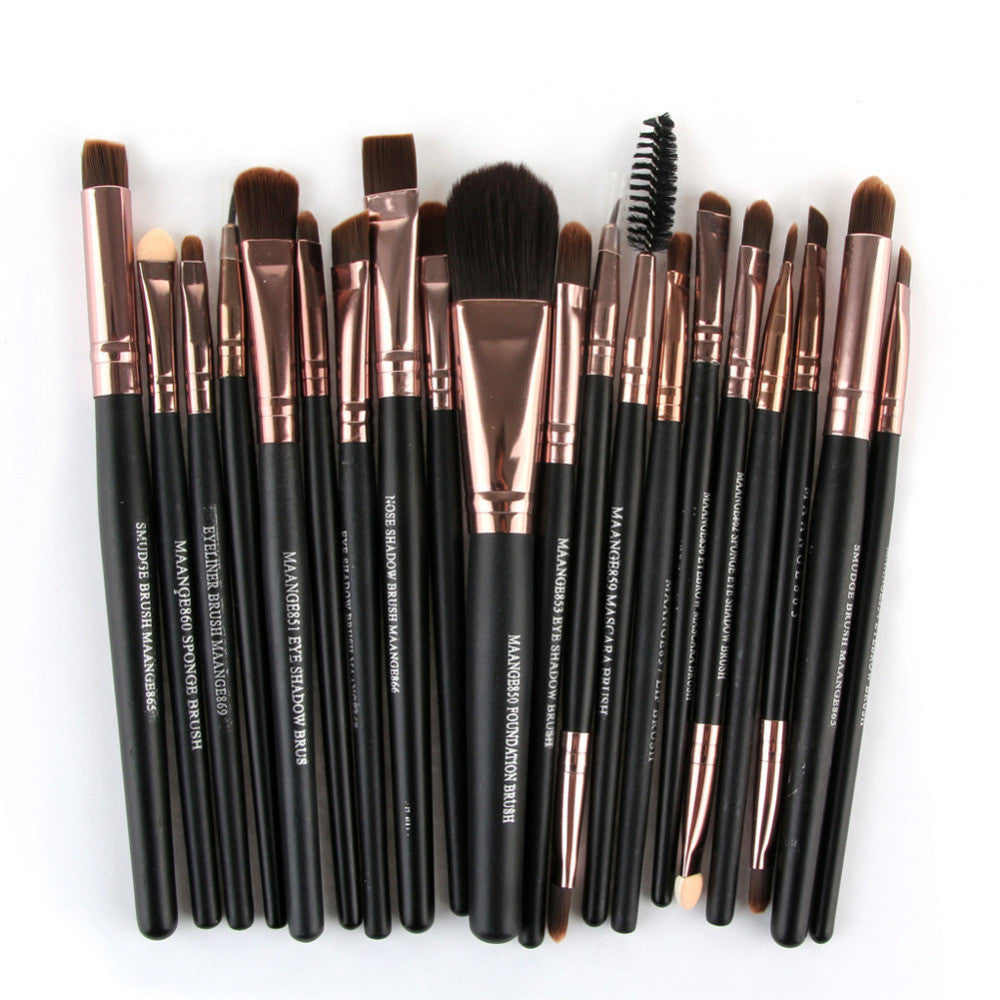 2017 Professional 20PCS Cosmetic Eyebrow Makeup brushes Beauty Lip Face Powder Foundation Eyeshadow brush Pincel maquiagem Black