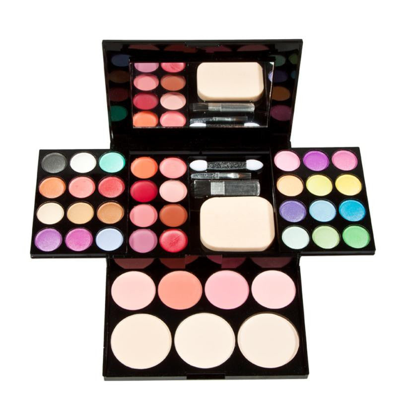 2017 Professional Makeup Pallete Blusher Lip Gloss Shimmer Neceser Eyeshadow Palette Makeup brushes Mirror Cosmetics Maquiagem