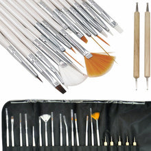 2017 Professional Nail Art 20PCS Design Dotting Painting Drawing Pen Makeup brushes set for Salon Manicure DIY tools Silver