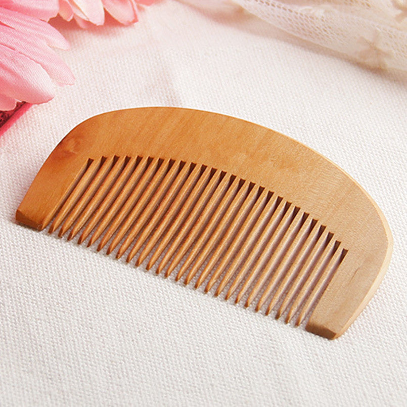 2017 Professional Natural Wide Tooth Peach Wood No-static Massage Hair Mahogany Comb Make up tools Maquiagem