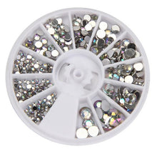 2017 Round 3D Acrylic Nail Art Gems Crystal Rhinestones DIY Decoration Wheel Nail sticker Silver