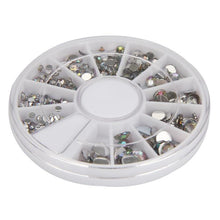 2017 Round 3D Acrylic Nail Art Gems Crystal Rhinestones DIY Decoration Wheel Nail sticker Silver