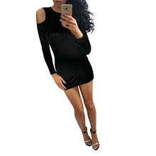 2017 Sexy Black Women's Dresses Sexy Backless Long Sleeve Off Shoulder Velvet Party Mini Dresses vestidos mujer #23