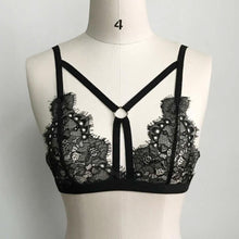 2017 Sexy Summer Women Floral Hollow Out Bralette Bustier Crop Tops Lace Sheer Triangle Bandage Black/White Crop Top Camisole#23
