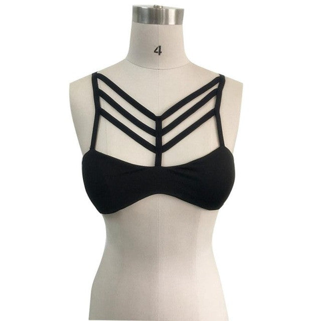 2017 Sexy Women Hollow Crop Tops Spandex Backless Bralette Bustier Unpadded Bra Lingerie Cropped feminino #03