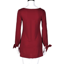 2017 Solid Summer Spring Elegant Dress Women Sexy Off Shoulder Long Sleeve Loose V neck Mini Dress Ladies Robe Femme #43