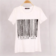 2017 Summer New Fashion Women CODE Letter Print T Shirt Casual Woman Short Sleeve Tops O-Neck Plus Size tee 72450