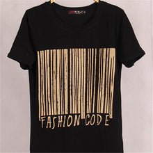 2017 Summer New Fashion Women CODE Letter Print T Shirt Casual Woman Short Sleeve Tops O-Neck Plus Size tee 72450