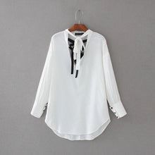 2017 Summer Plus Size Casual Blouses Long Sleeve Blusas Bondage Shirt Fashion V-neck Femininas Tops With Button 72276