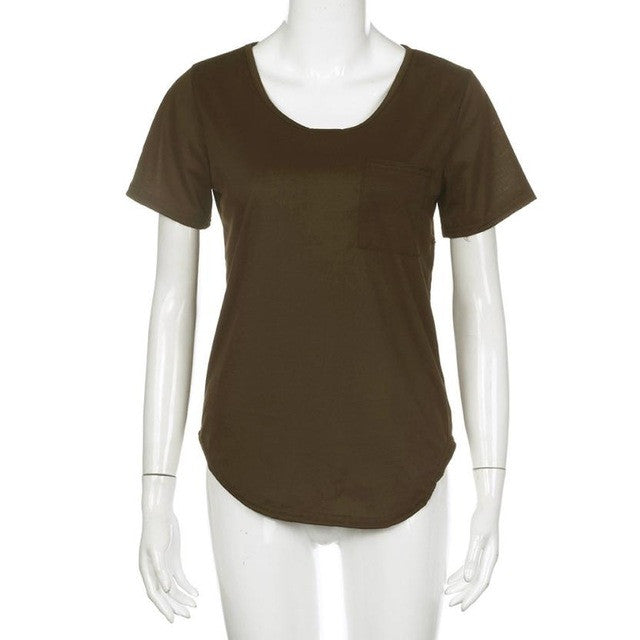 2017 Summer T-Shirt Women Casual Solid Fashion Sexy T Shirt Summer Tee Tops Short-Sleeved TShirt camisetas mujer #43